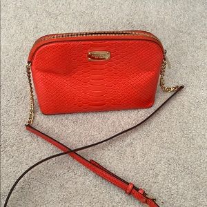 Michael Kors Orange Snake Skin Crossbody bag